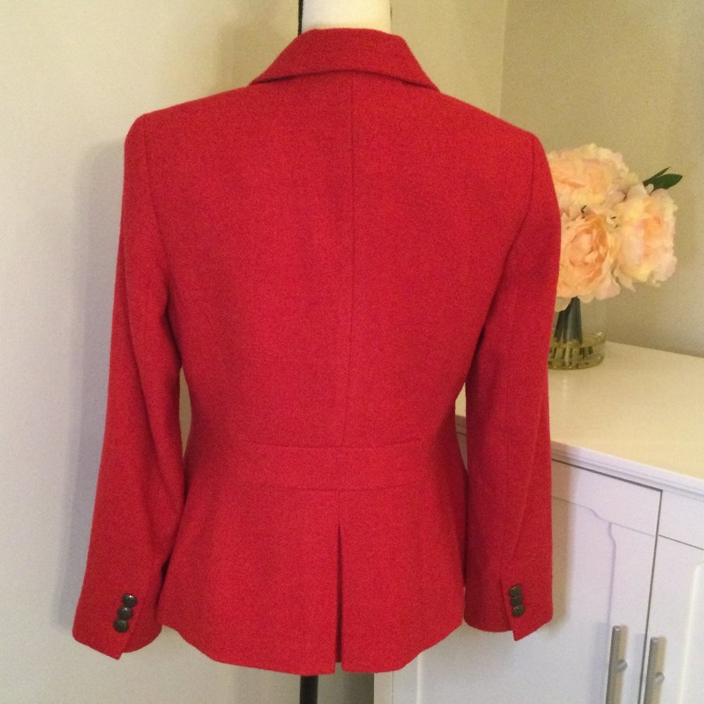 Talbots, Red Wool Blend Fitted Two-Button Blazer,… - image 5